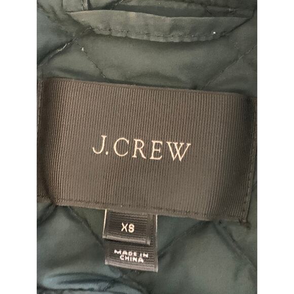 J. Crew Women's Full Zip Quilted Puffer Jacket Long Sleeves Green Size XS - Picture 3 of 4
